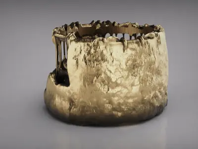 Concrete Ring - Column Ring - Rebar Ring - Silver Ring 3D print model