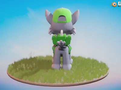 Rocky Recycle Character Animated Rigged Low-poly 3D model