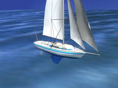 30 Foot Sailboat V11 3D model