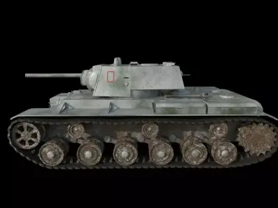 Low Poly Tank KV1 Como 002 Low-poly 3D model