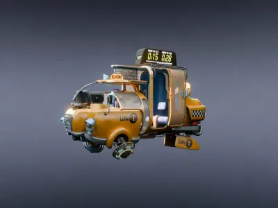 CyberPunk Taxi - Production Ready 3D model