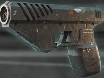 SciFi Gun - Tripleshooter Low-poly 3D model