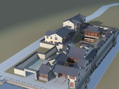 Chinese Style Architecture 3D model 13