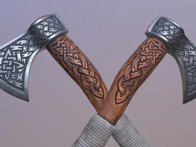 Viking Axe Low-poly 3D model 29