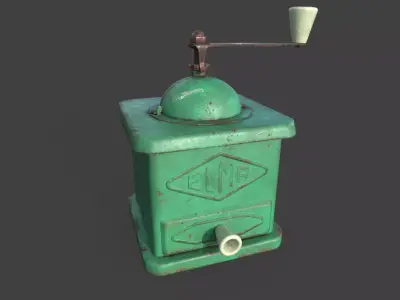 Vintage coffee grinder jade Low-poly 3D model