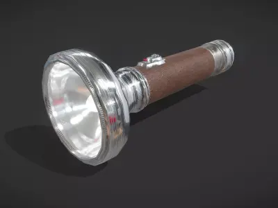Vintage Flashlight Low-poly 3D model purchase