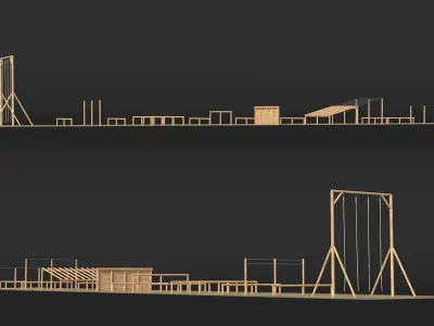 Military Training Obstacles Course 3D model