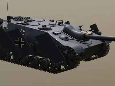 Schnell Jagdpanzer Aureole - Grau with Armor 3D model