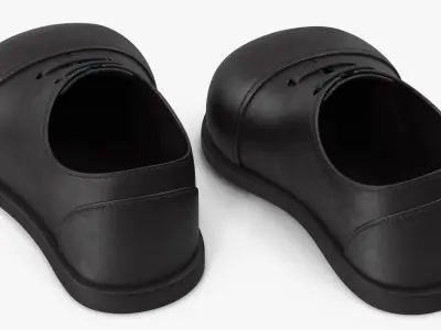 Cartoon Leather Shoes Black 3D model