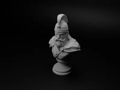 Genghis Khan Warrior Bust Chess 3D print model get