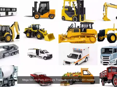 Mega Vehicle Pack 231 Cars Trucks Aircraft Ships