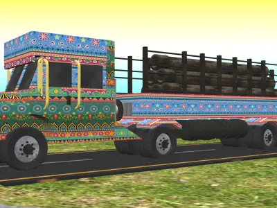 Indian Truck Model 8 Low-poly 3D model