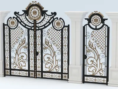 IRON DOOR - ENTRANCE Low-poly 3D model