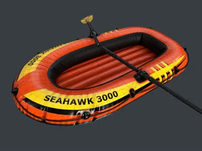 Inflatable Boat 1 PBR Game Ready Low-poly 3D model