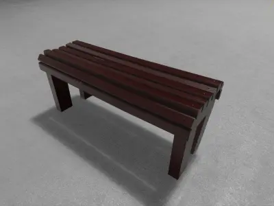 CITY Street Bench Wood SoftField Low-poly Free low-poly 3D model