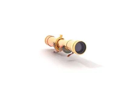 Antique Brass Telescope model pack Low-poly 3D model