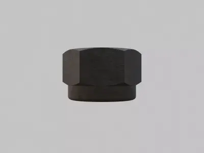 M6 Nut Coarse Threads Lock Type with Rusty Iron Texture 3D model