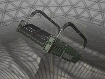 Sci-Fi Stairs - 6 - Green Version Low-poly 3D model