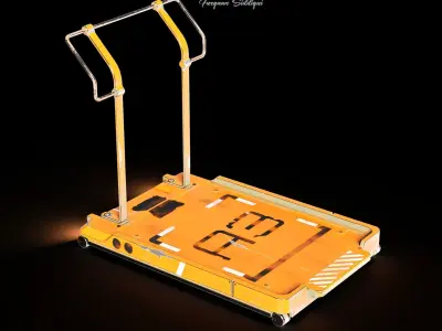 Sci-fi Trolley Low-poly 3D model