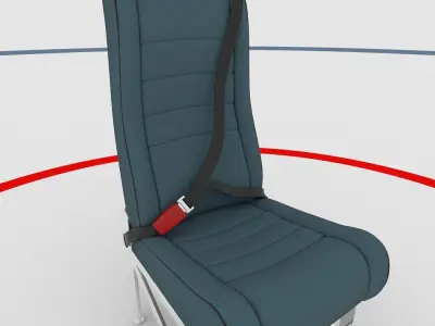Seat with Seat Belt Game Ready - Unreal and Unity Low-poly 3D model