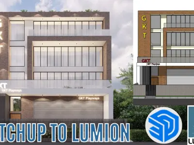 Commercial Building Design in Sketchup Practise File Free 3D model