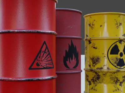 Barrel hazard barrels Low-poly 3D model