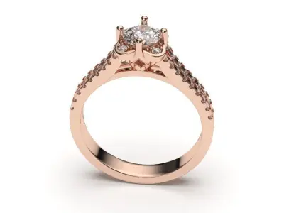 solitaire with ring sizes  8 part S46 3D print model