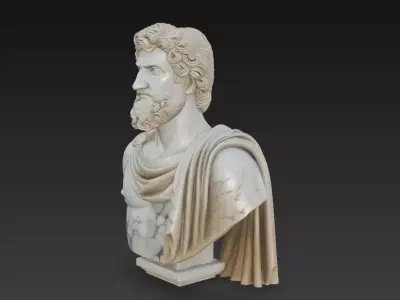 Marble Sentinel - Classical Warrior Bust 3D Model 3D print model