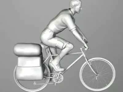 CYCLIST man riding bicycle 3D model