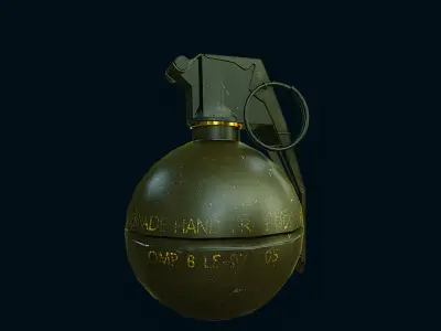 M67 Hand Grenade Bomb Gaming Model Low-poly 3D model