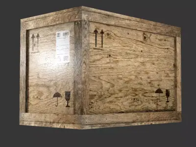wooden crate PBR 4K Low-poly 3D model order