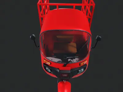  Cargo Autorickshaw With Loader Low-poly 3D model