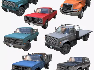 Farmers trucks 3D Model Pack