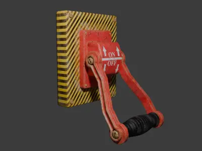 Red Lever - Switcher Low-poly 3D model