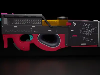 P-90 Gun model for game 3D 3D model