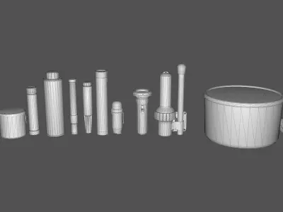 Signal Flares and etc Low-poly 3D model