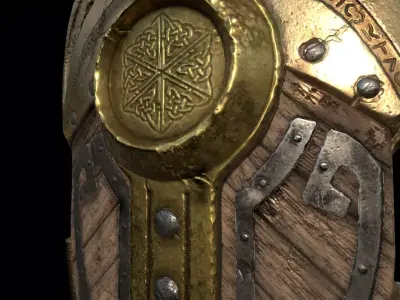 Fantasy War Shield Low-poly 3D model