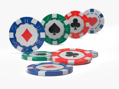 Poker Chip with Cards Symbol 3D model