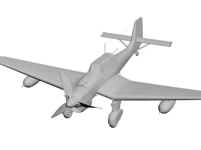 Old military aircraft concept 3D model