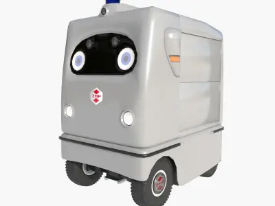 Japanese delivery robot Deliro with downward opening doors 3D model