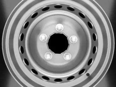 Steel Rims With Extras 3d model Low-poly 3D model