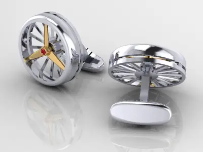 Cufflinks with propellers 3D print model