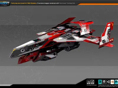 SF REBEL Fighter RF8 Low-poly 3D model