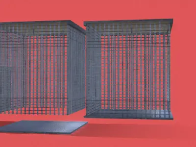 Retro 2 Cage Set PSX Low-poly 3D model