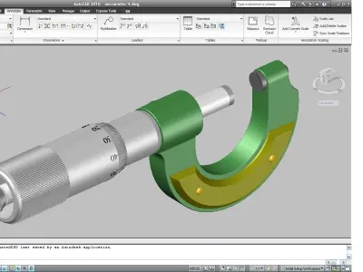 micrometer dwg file Free 3D model