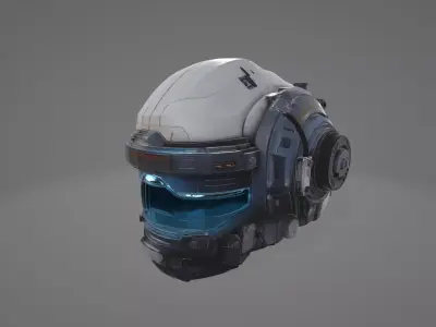 scifi helmets set 1 3D model