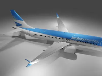 Aerolineas Argentinas Boeing 737 max8 3D Model Low-poly 3D model