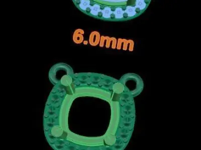 Dainty Diamond Halo Cushion Pendant 6mm 3D print model