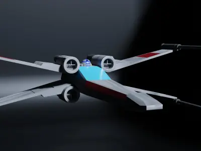 X-Wing star wars x - wing fighter Free low-poly 3D model