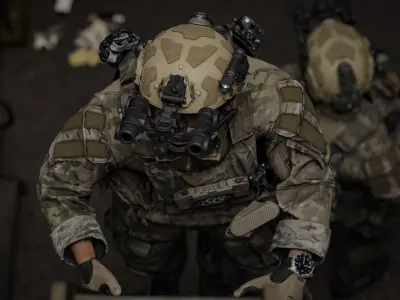 OPSCORE FAST SFHC BALLISTIC HELMET BUNDLE Low-poly 3D model
